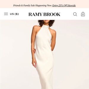 Ramy Brook white Tatiana Gown "NEW"